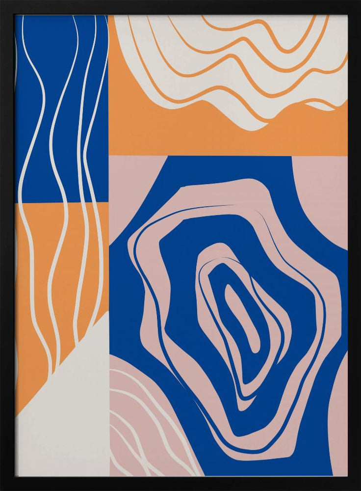Abstract Collage In Blue and Orange | Poster