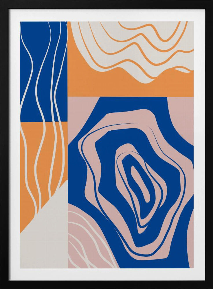 Abstract Collage In Blue and Orange | Poster