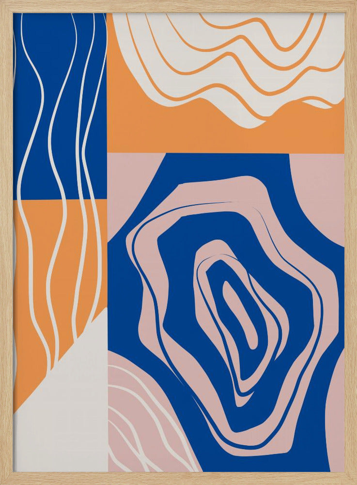Abstract Collage In Blue and Orange | Poster
