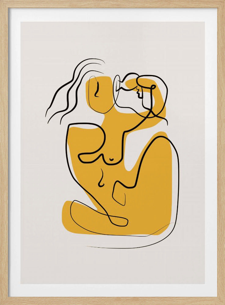 Line Art Nude Blowing Hair | Poster