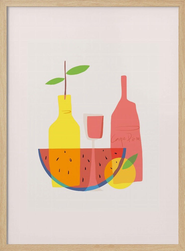 Still Life With Wine and Bottles | Poster