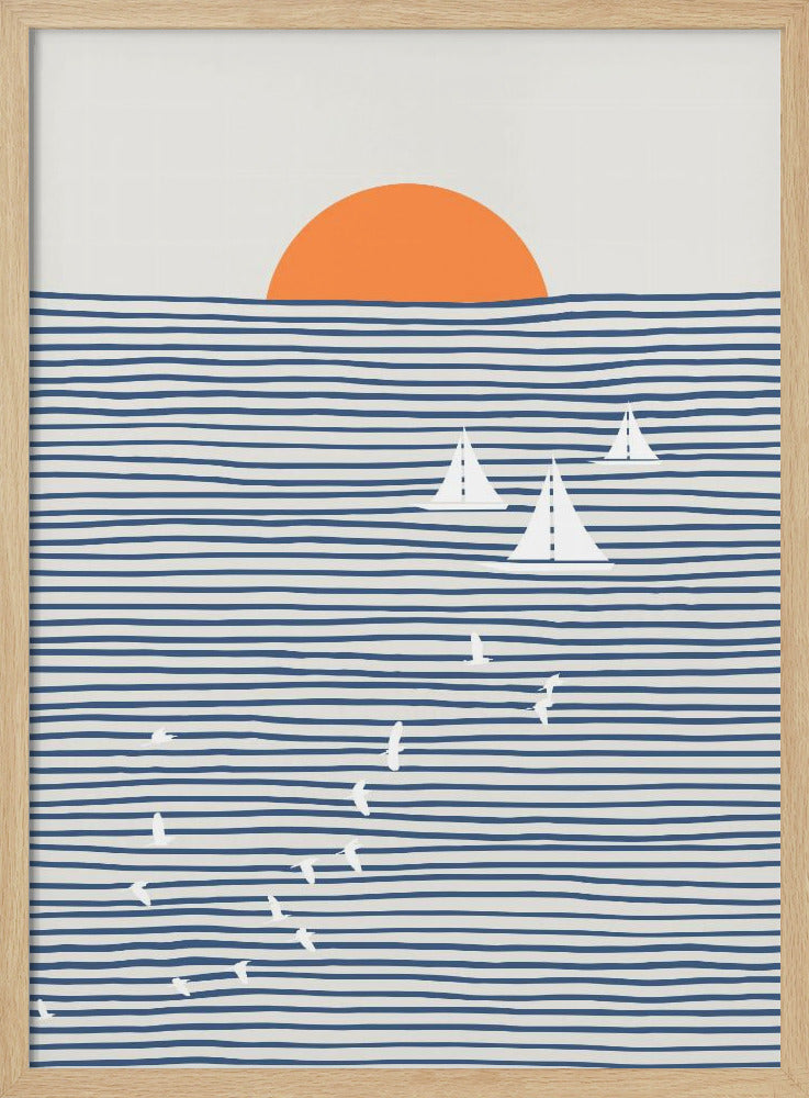Three White Sails | Poster
