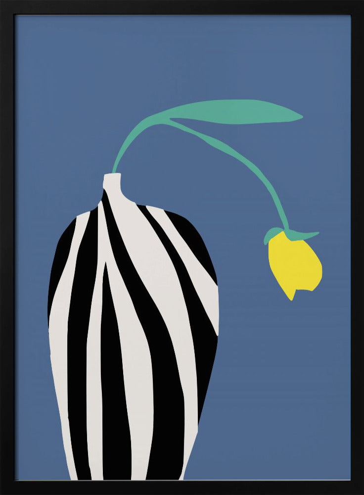 Tulip In Zebra Striped Vase | Poster