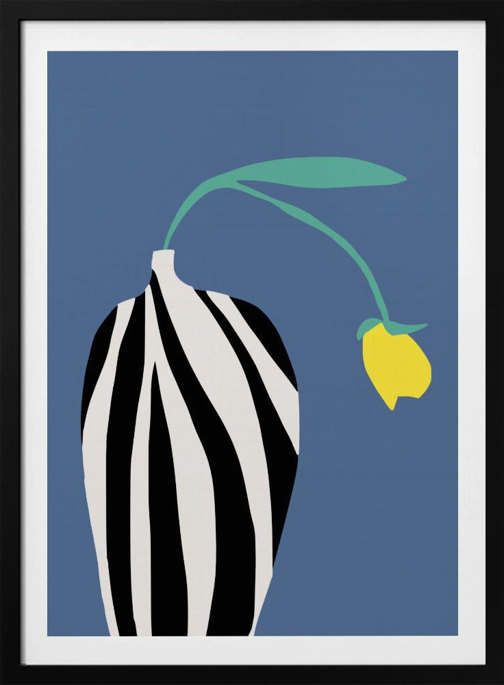 Tulip In Zebra Striped Vase | Poster