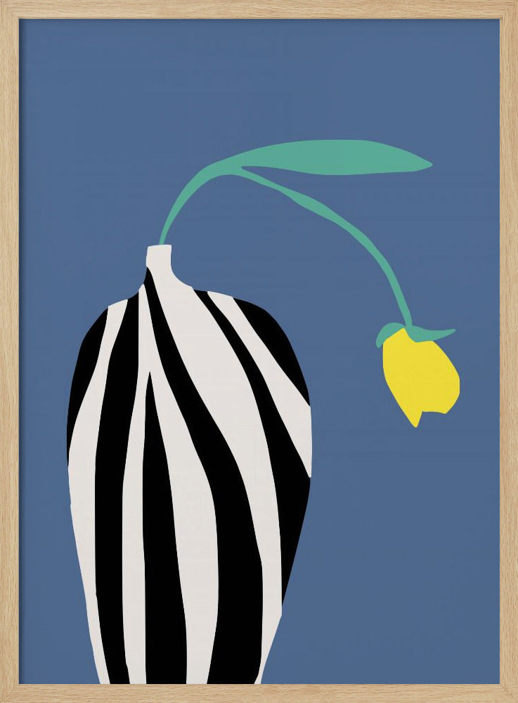 Tulip In Zebra Striped Vase | Poster