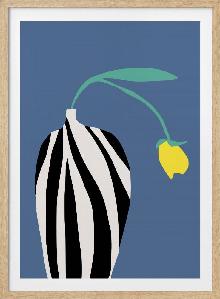 Tulip In Zebra Striped Vase | Poster