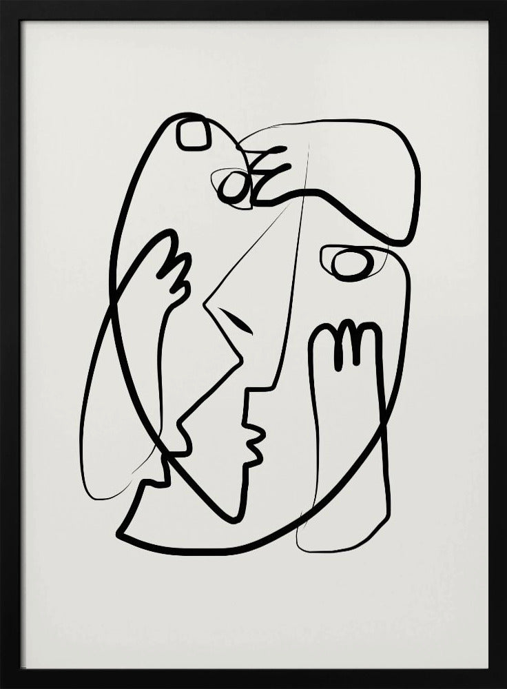 Entwined Faces In A Minimalist Style | Poster