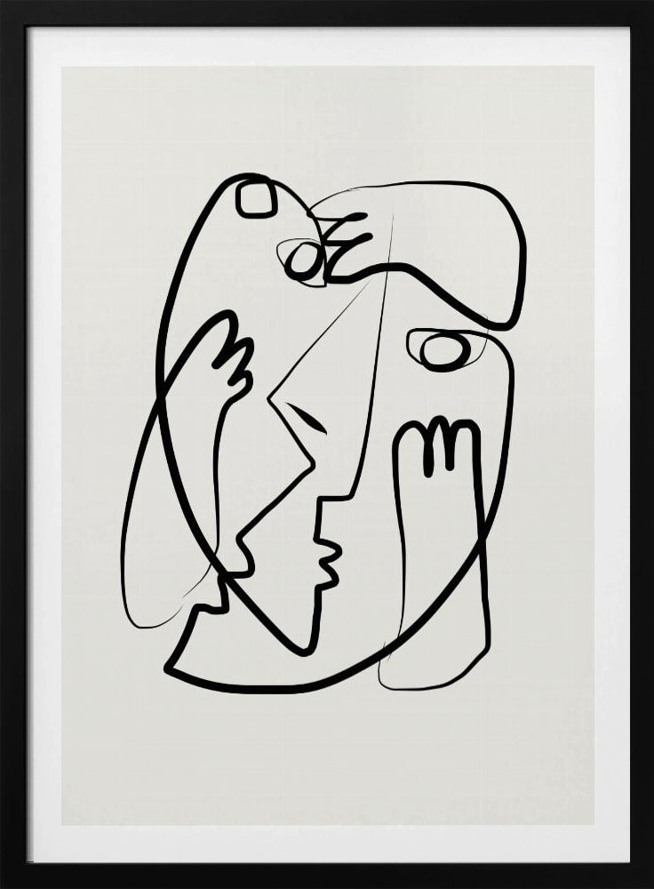 Entwined Faces In A Minimalist Style | Poster