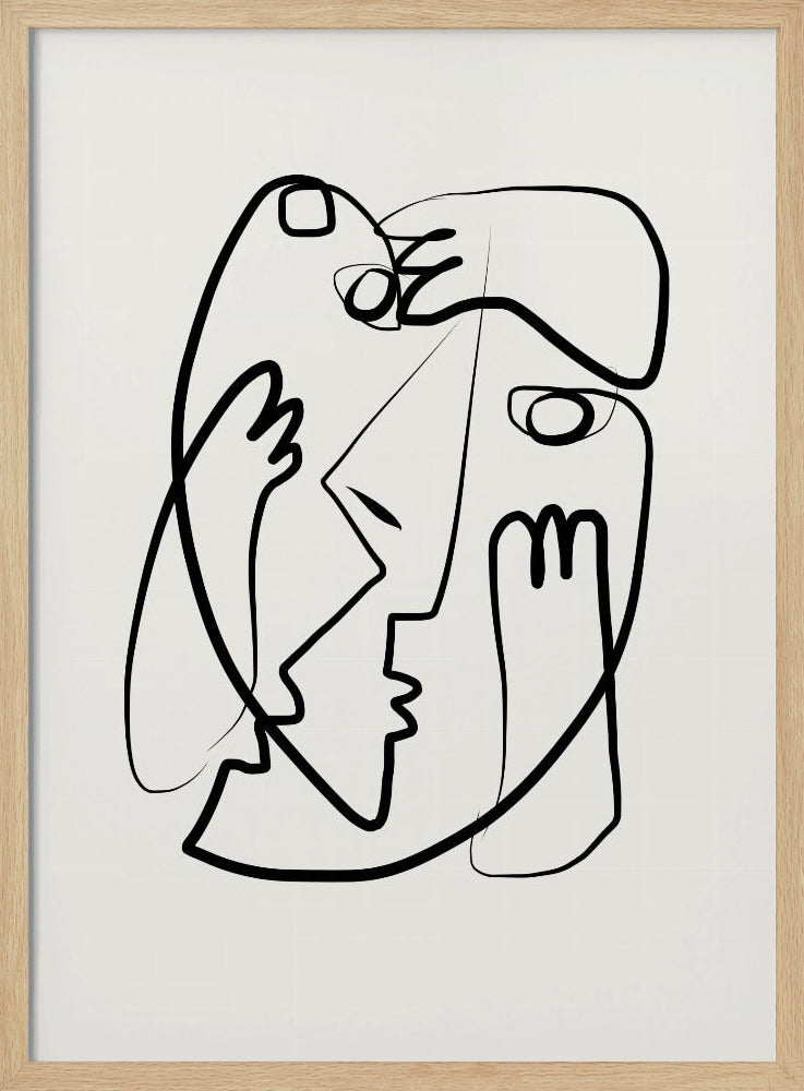 Entwined Faces In A Minimalist Style | Poster