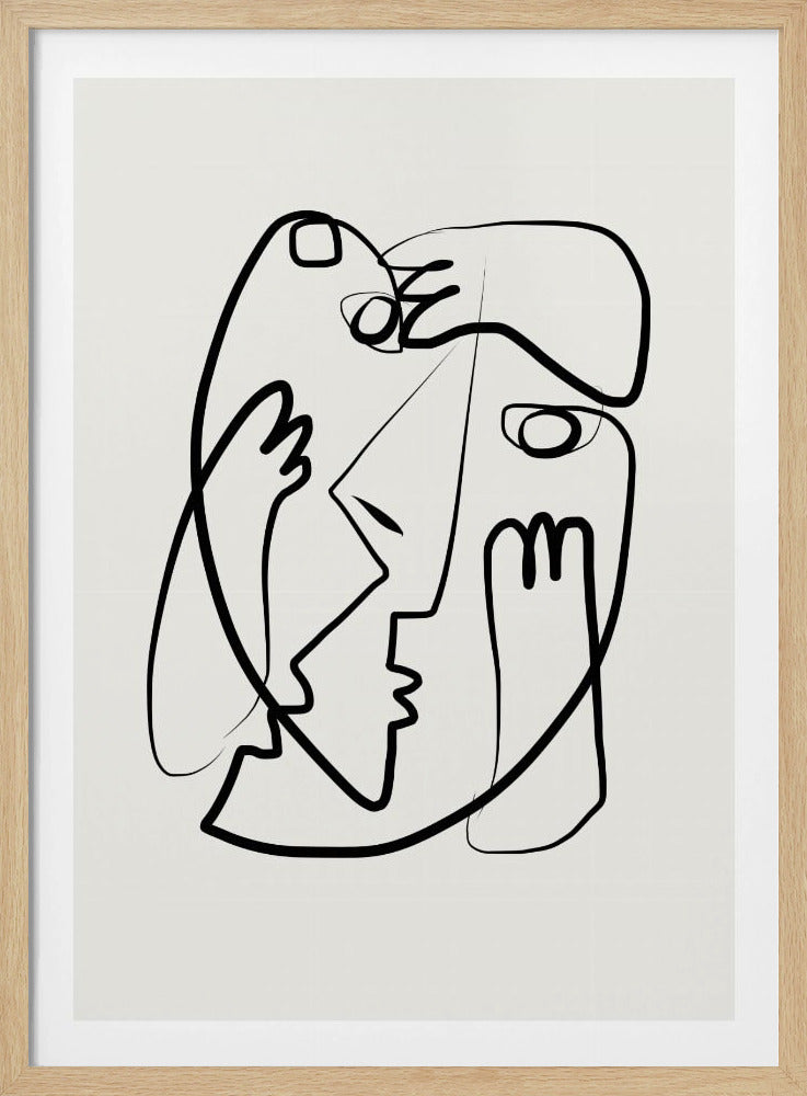 Entwined Faces In A Minimalist Style | Poster