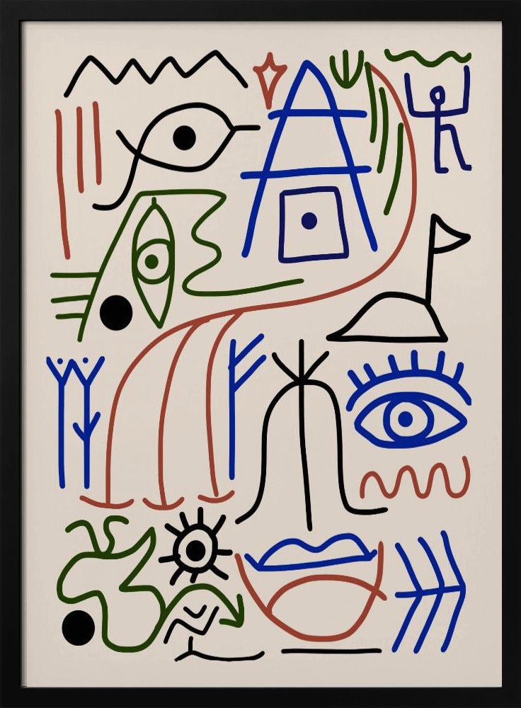 Line Art Bizarre Ancient Symbol | Poster