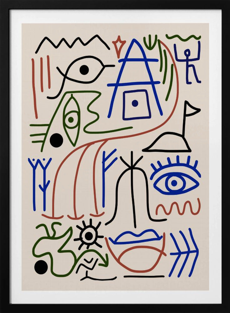 Line Art Bizarre Ancient Symbol | Poster