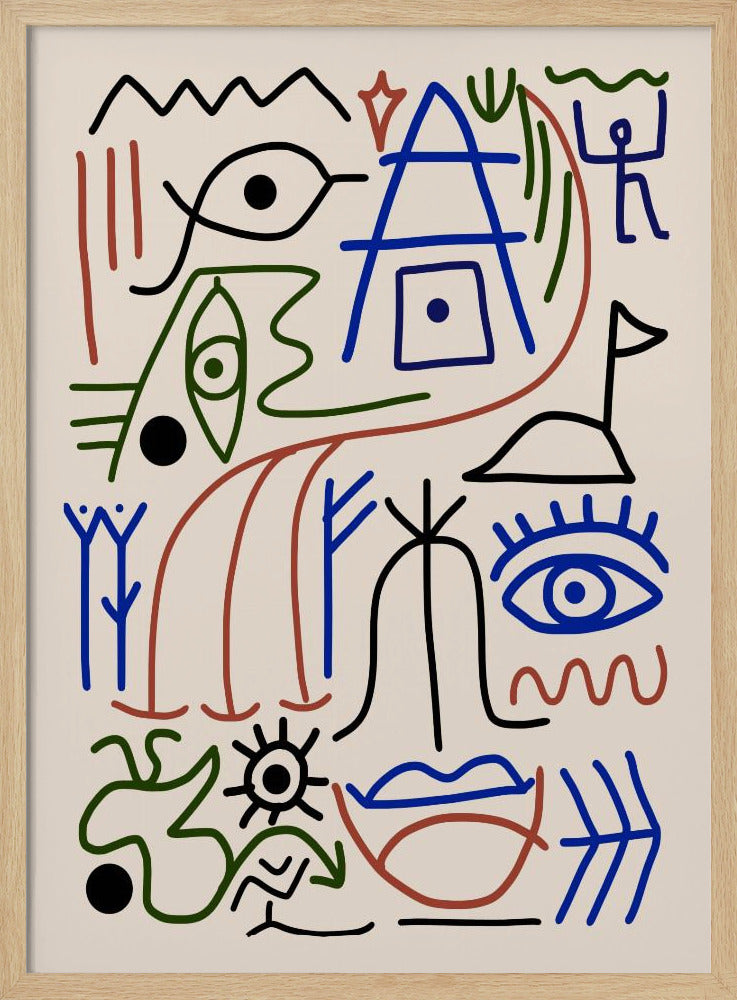 Line Art Bizarre Ancient Symbol | Poster