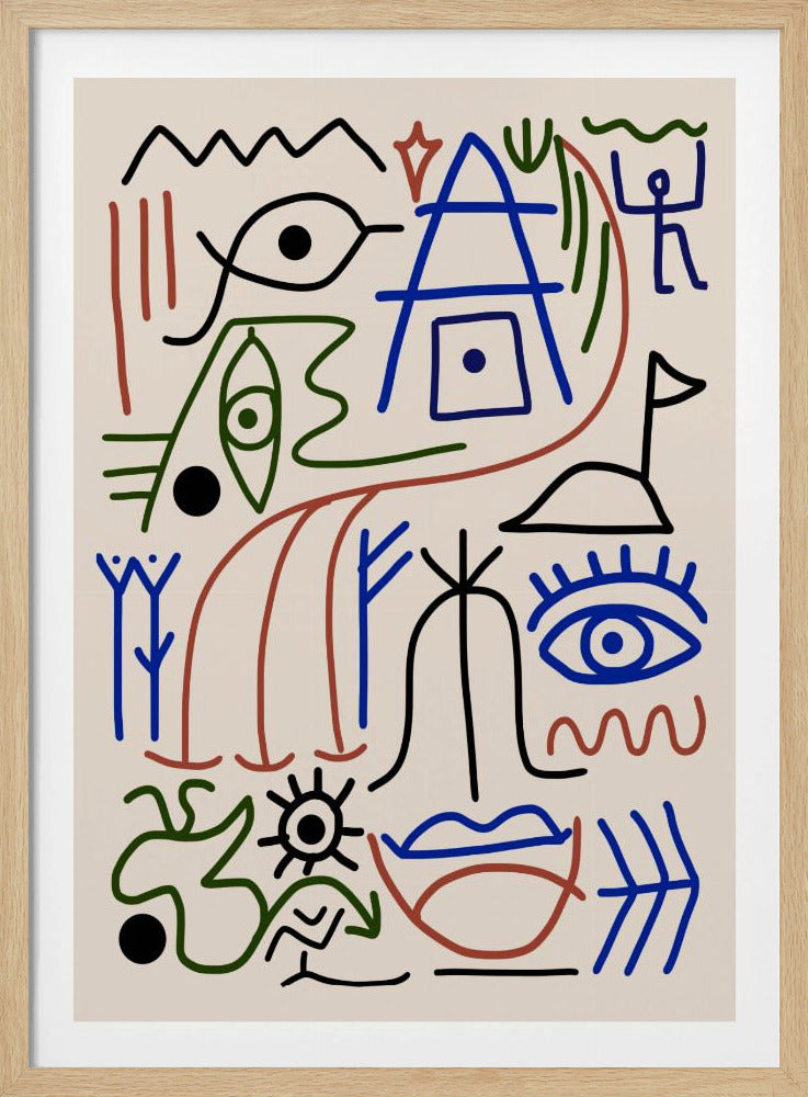 Line Art Bizarre Ancient Symbol | Poster