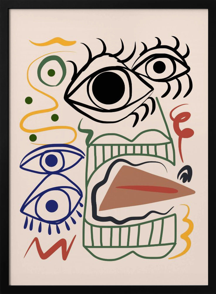 Line Art Bizarre Totem | Poster