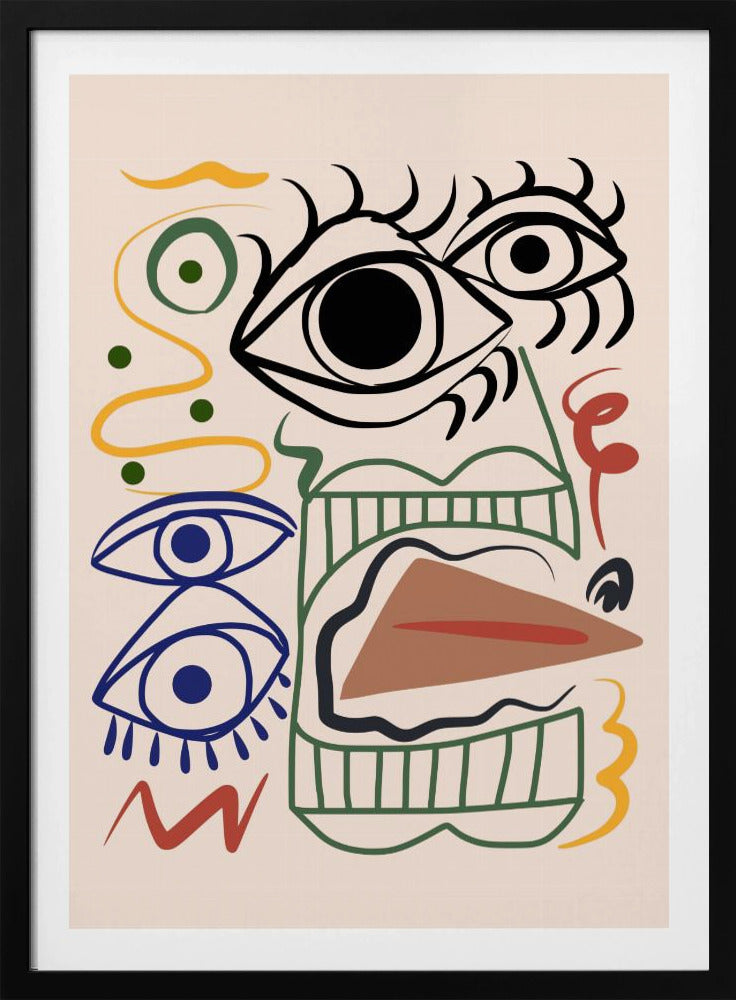 Line Art Bizarre Totem | Poster