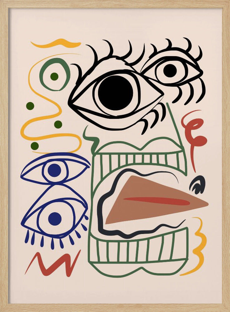 Line Art Bizarre Totem | Poster