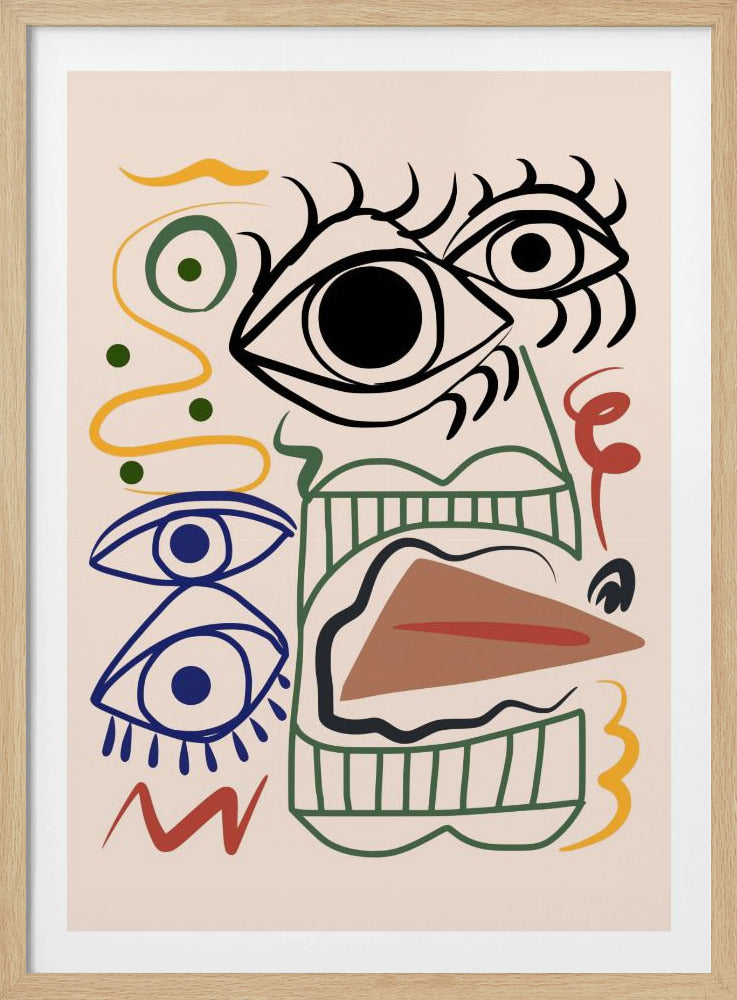 Line Art Bizarre Totem | Poster