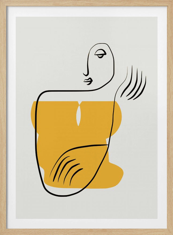 Abstract Line Drawing Of A Person | Poster