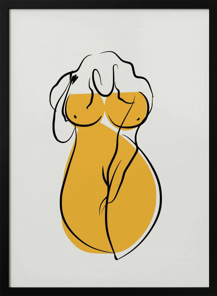 Female Form In Vibrant Yellow | Poster