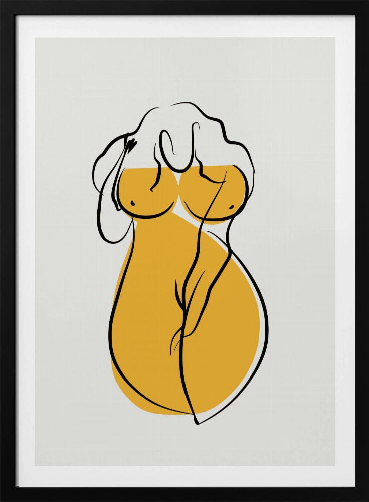 Female Form In Vibrant Yellow | Poster