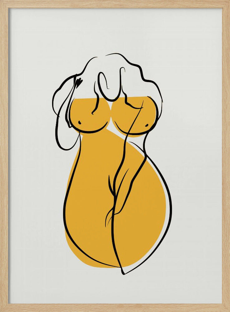Female Form In Vibrant Yellow | Poster