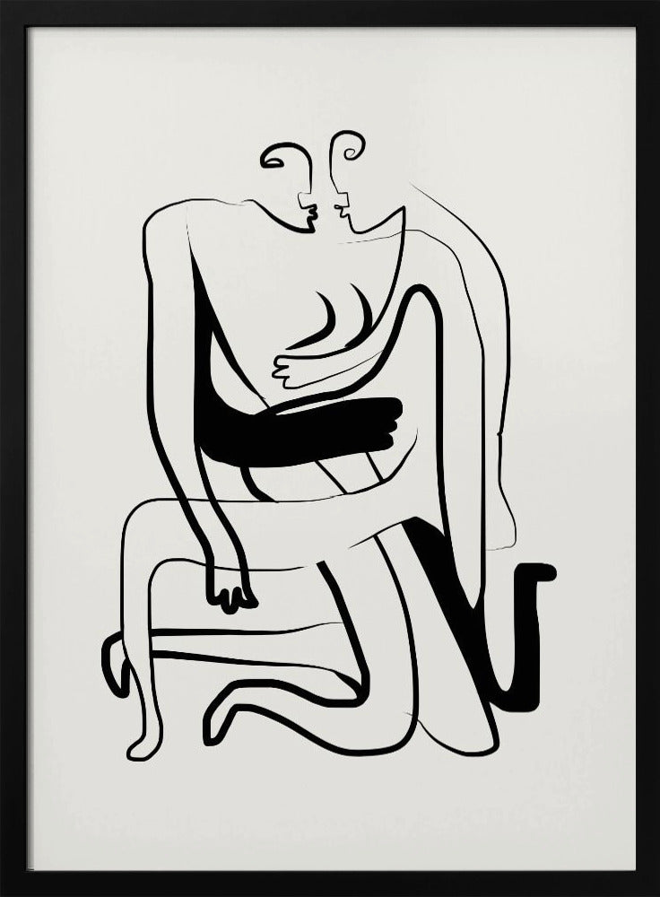 Hugs and Kisses Line Art | Poster