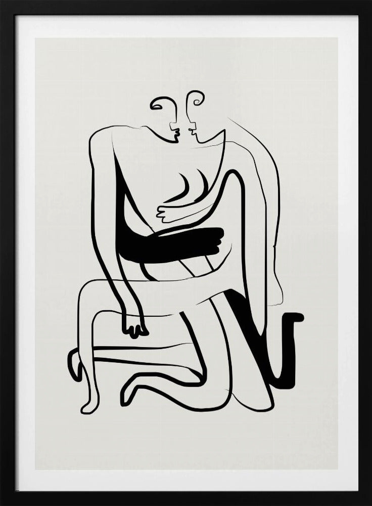 Hugs and Kisses Line Art | Poster