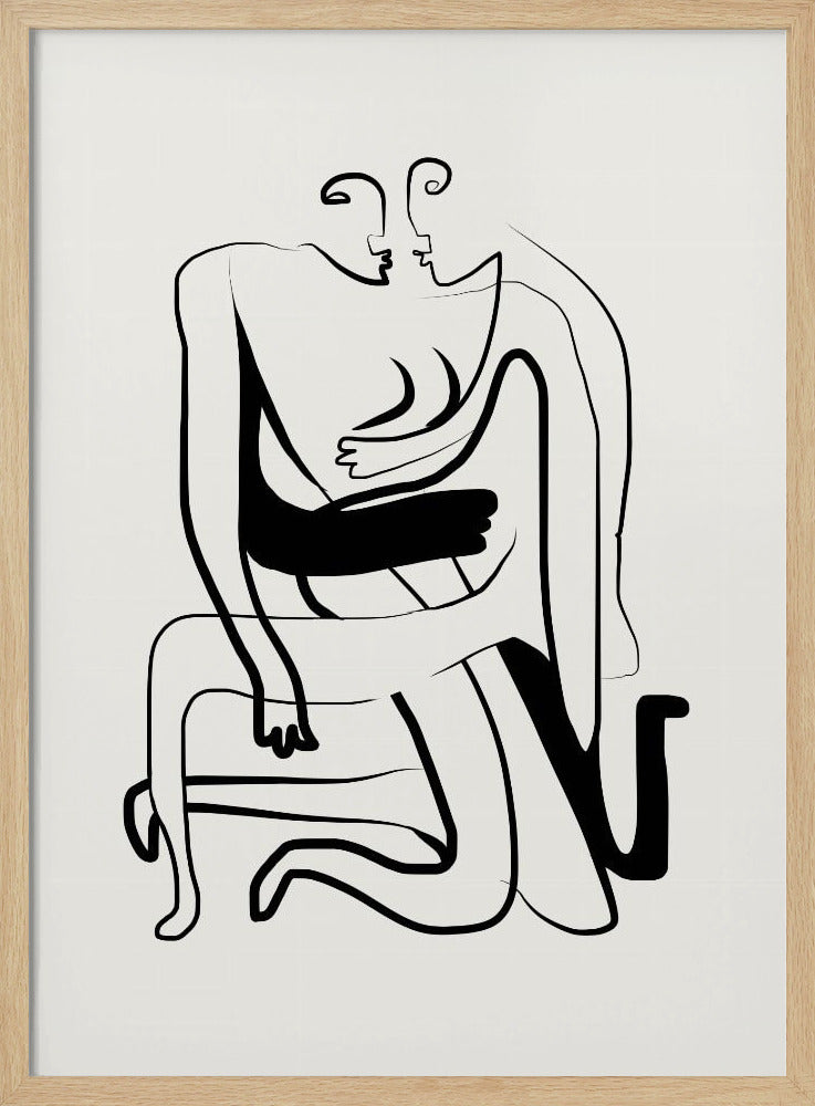 Hugs and Kisses Line Art | Poster