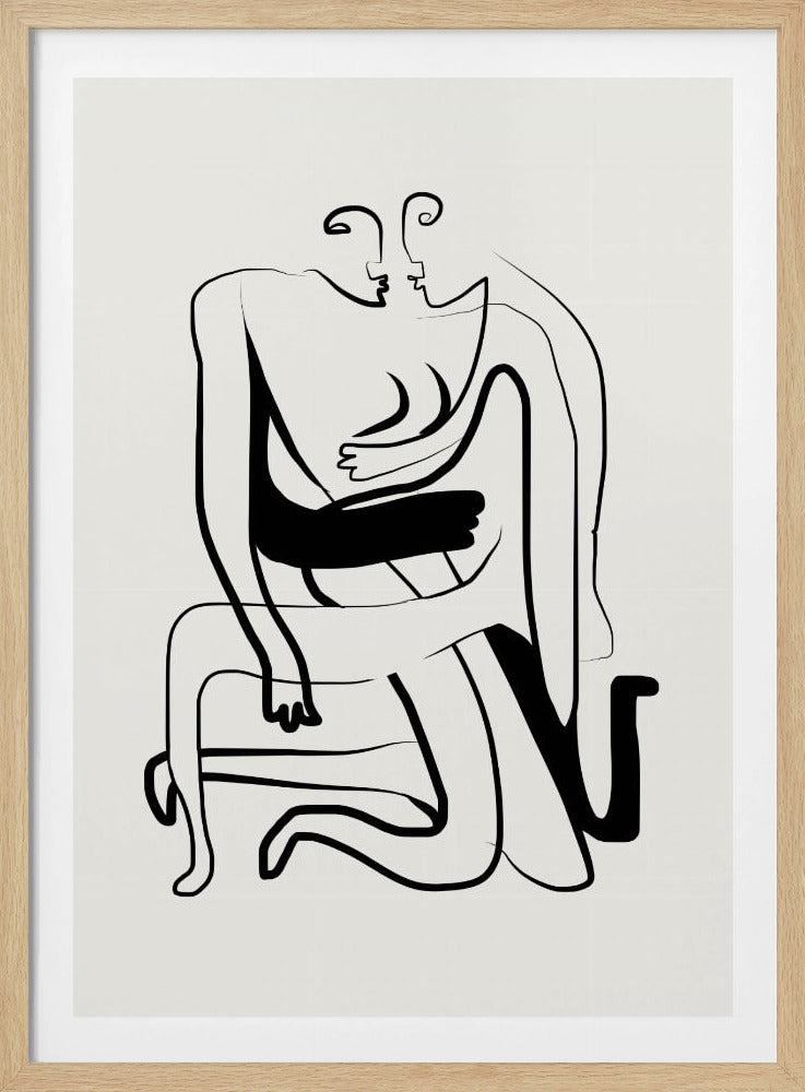 Hugs and Kisses Line Art | Poster