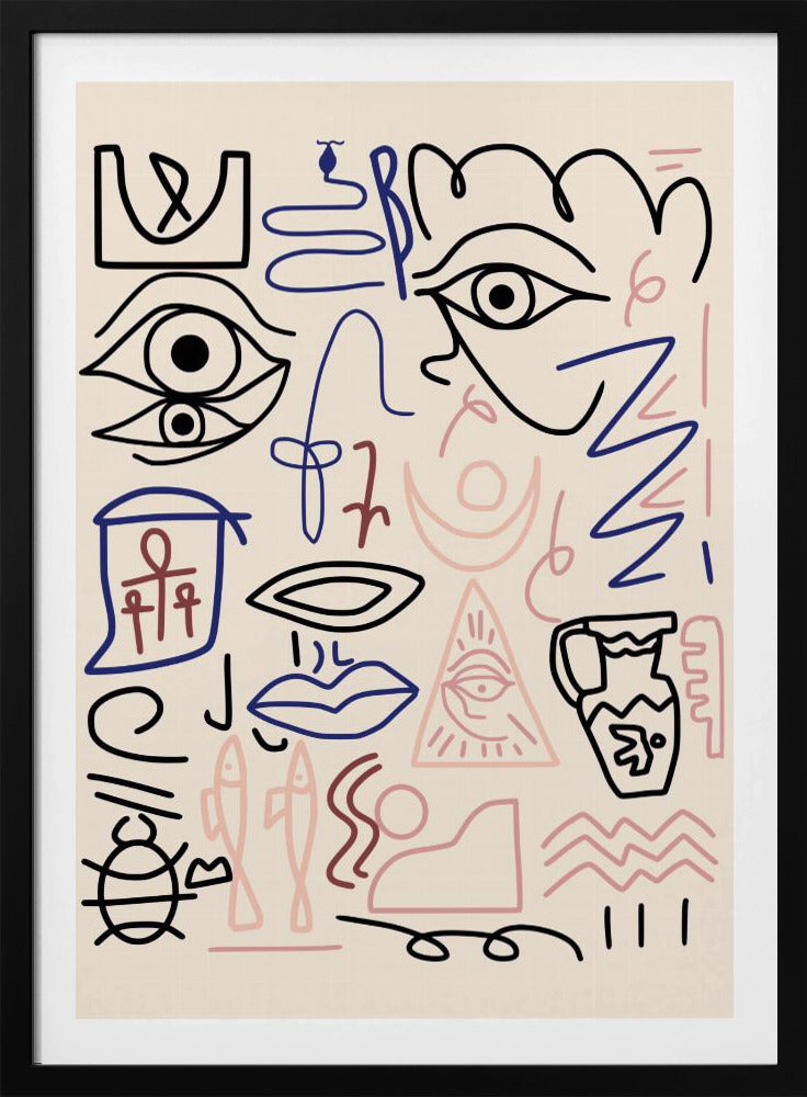 Line Art Cave Drawing | Poster