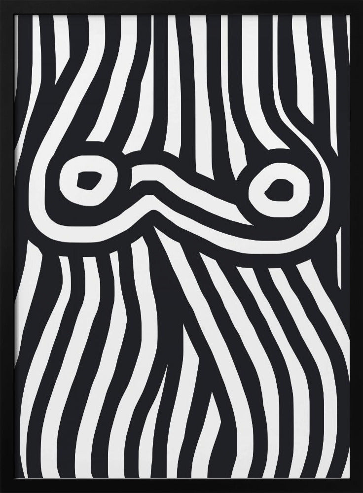 Black and White Striped Nude | Poster