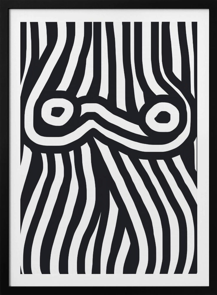 Black and White Striped Nude | Poster