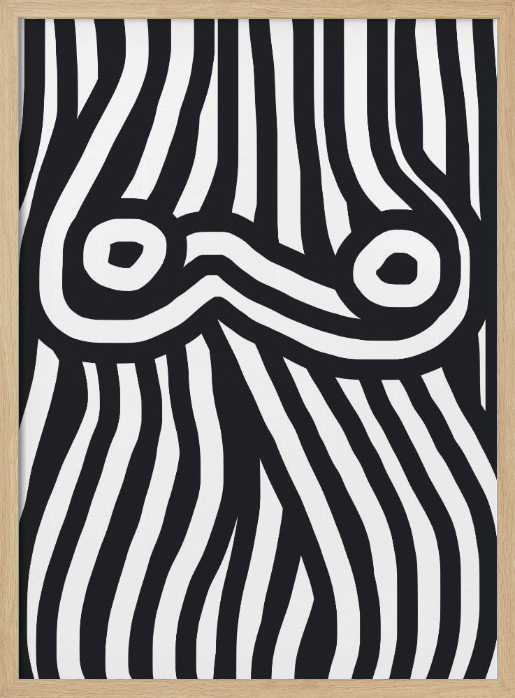 Black and White Striped Nude | Poster