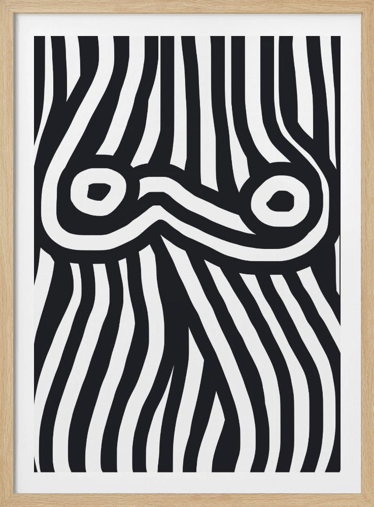 Black and White Striped Nude | Poster
