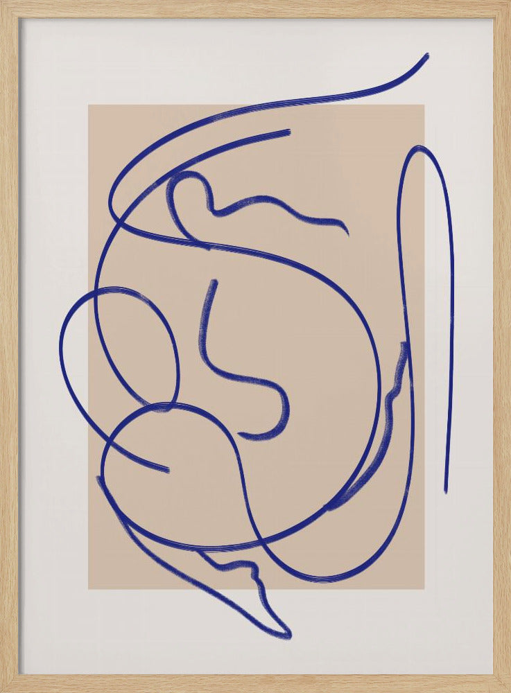 Abstract Blue Line Art 3 | Poster