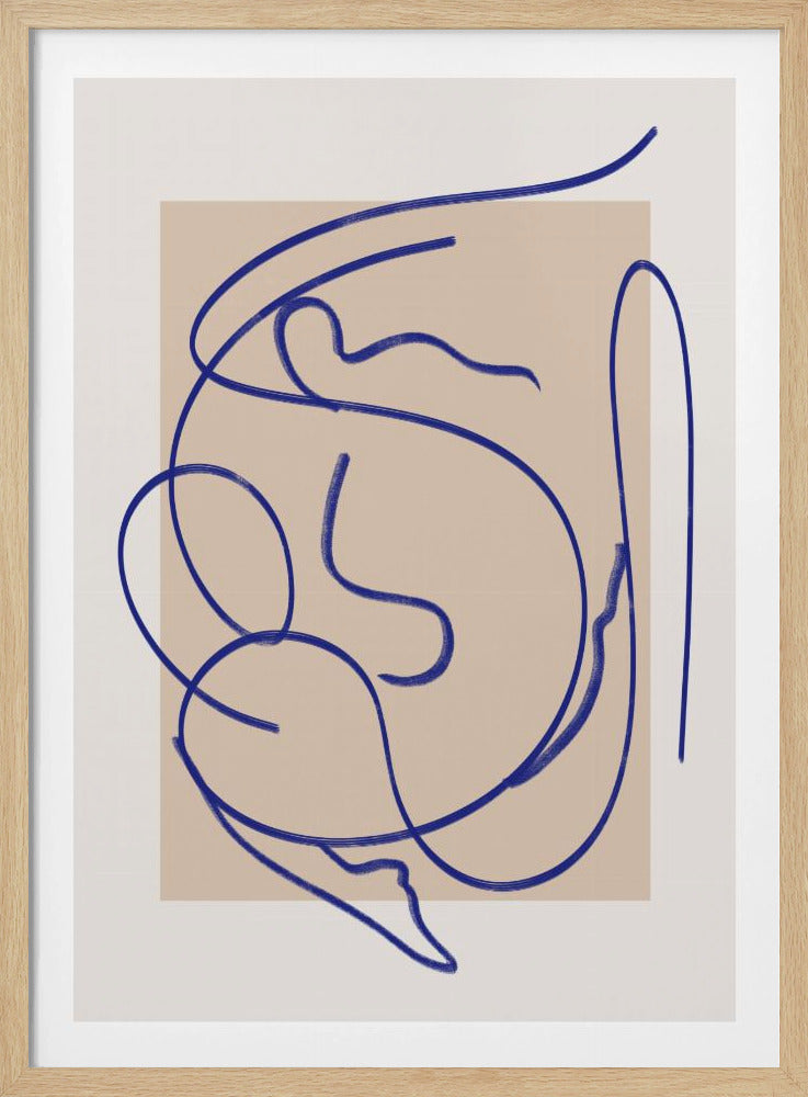Abstract Blue Line Art 3 | Poster