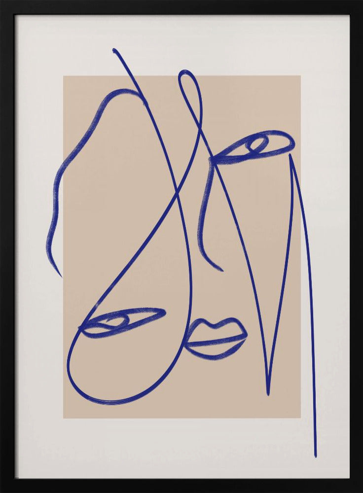Abstract Blue Line Art | Poster