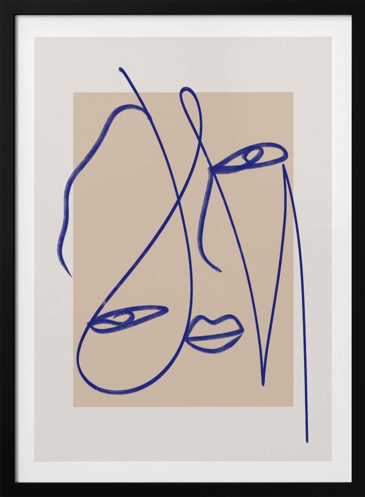 Abstract Blue Line Art | Poster