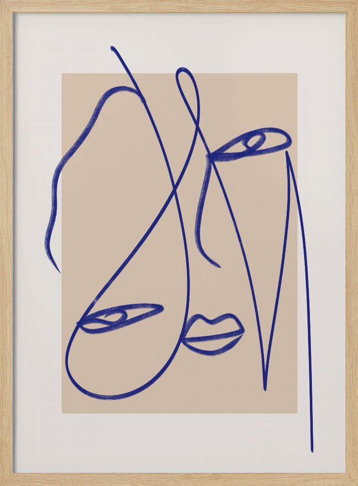 Abstract Blue Line Art | Poster