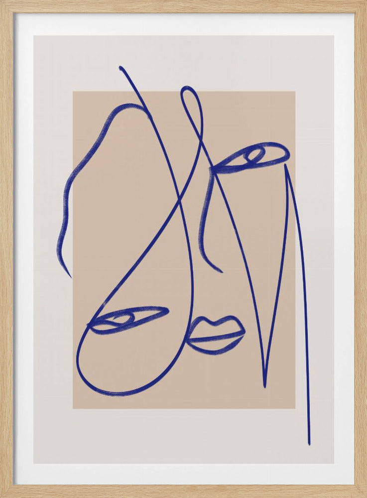 Abstract Blue Line Art | Poster