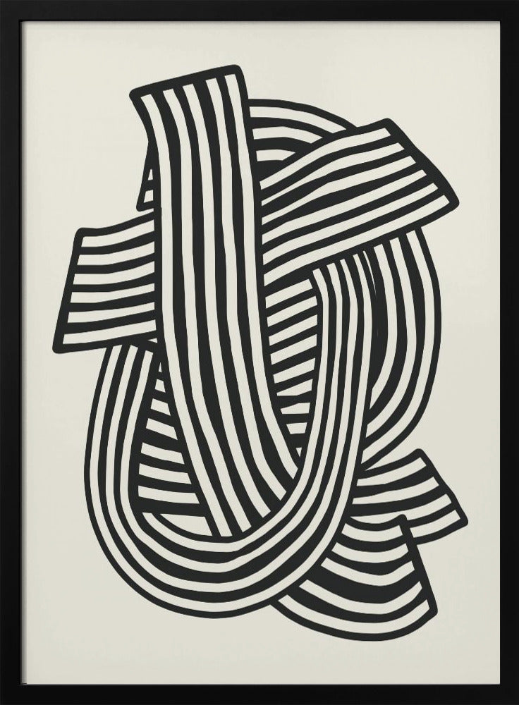Striped Abstract In Black | Poster
