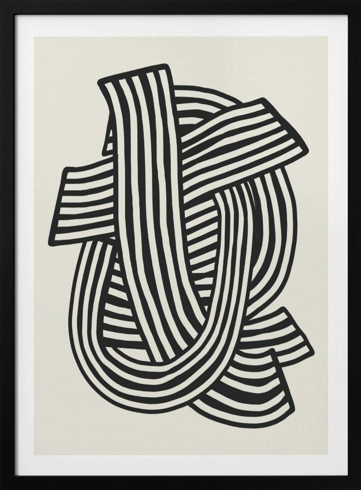 Striped Abstract In Black | Poster