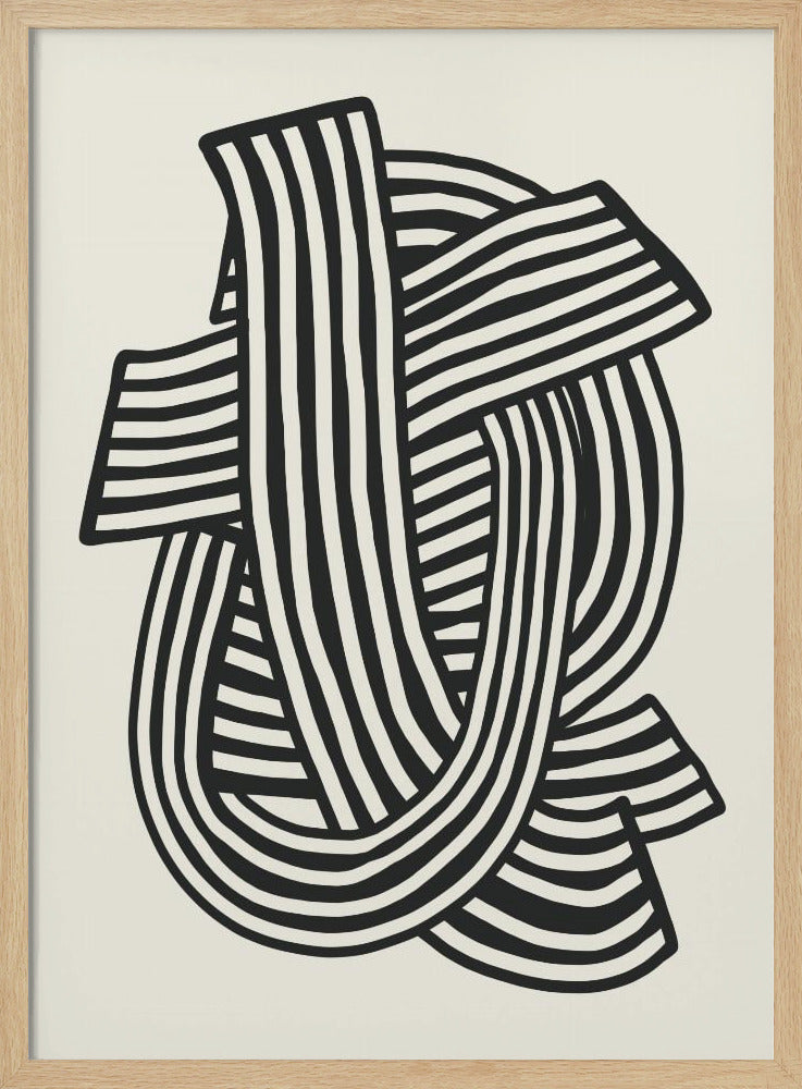 Striped Abstract In Black | Poster