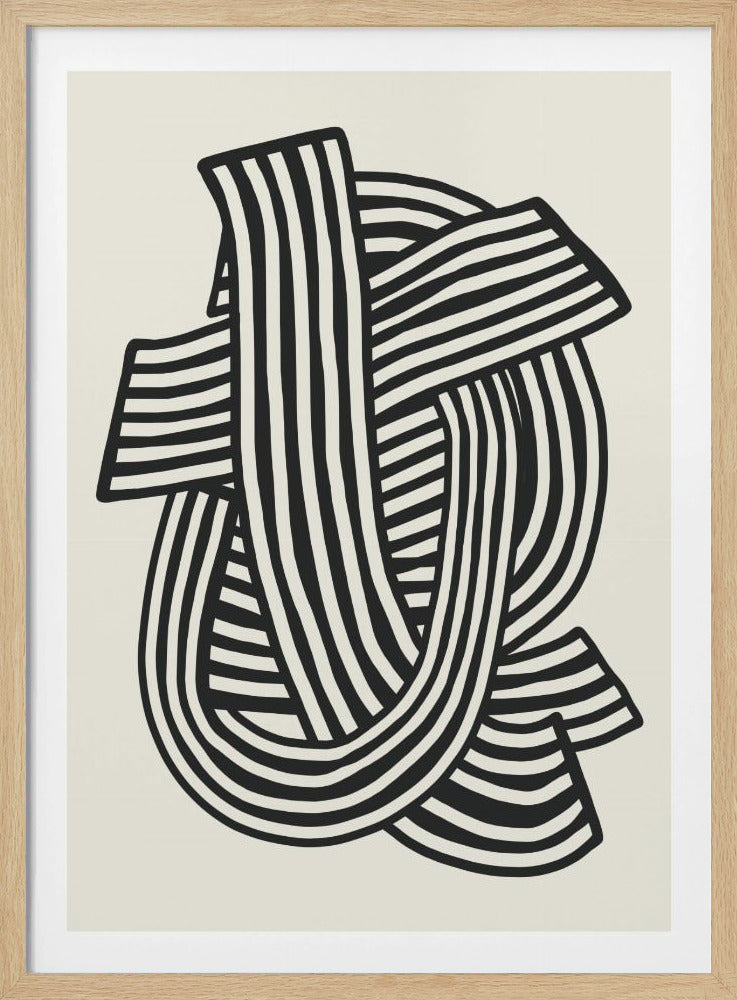 Striped Abstract In Black | Poster
