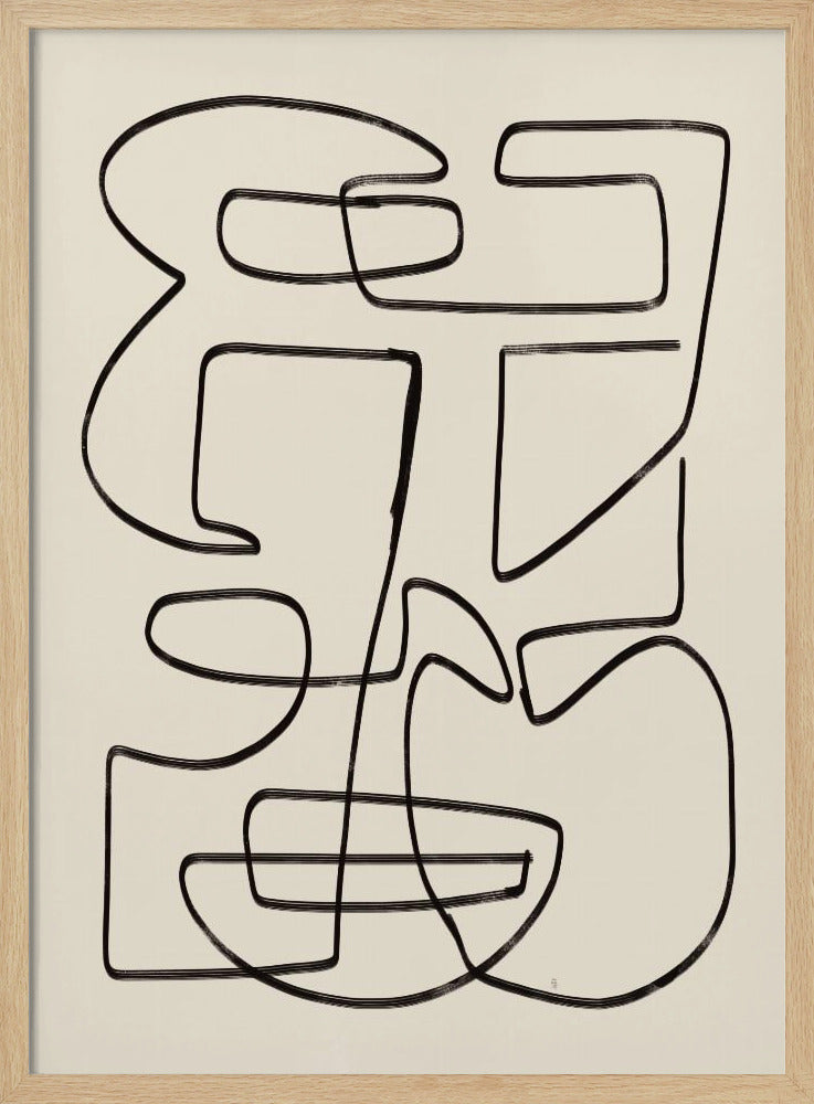 Warm Abstract Line Art | Poster