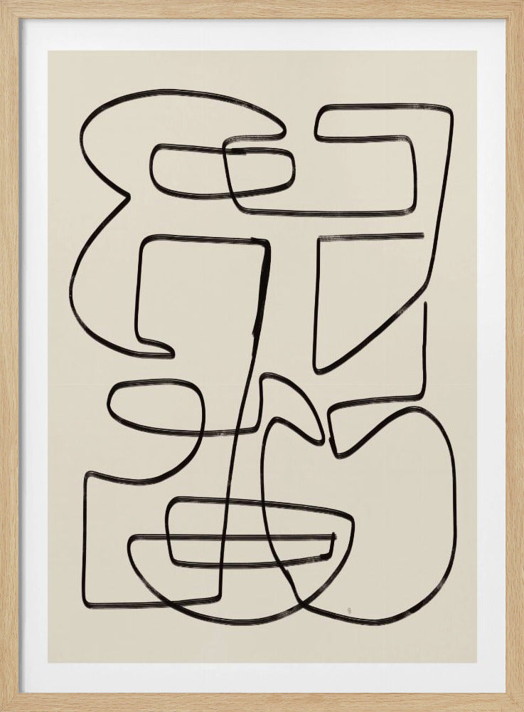 Warm Abstract Line Art | Poster