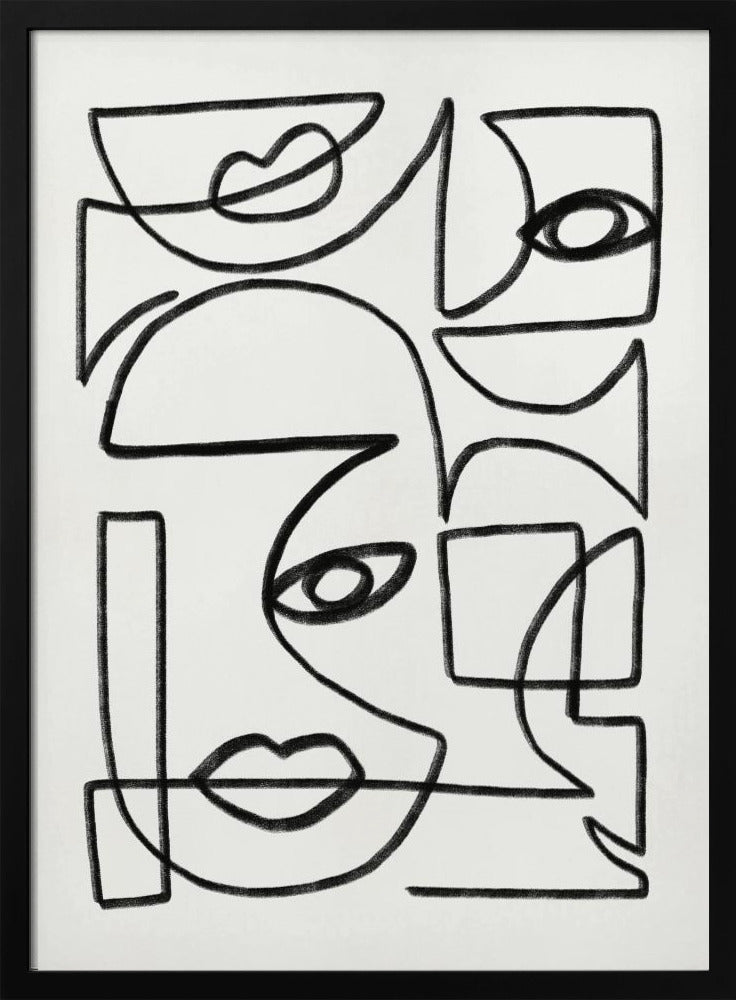 Abstract Line Art Faces | Poster