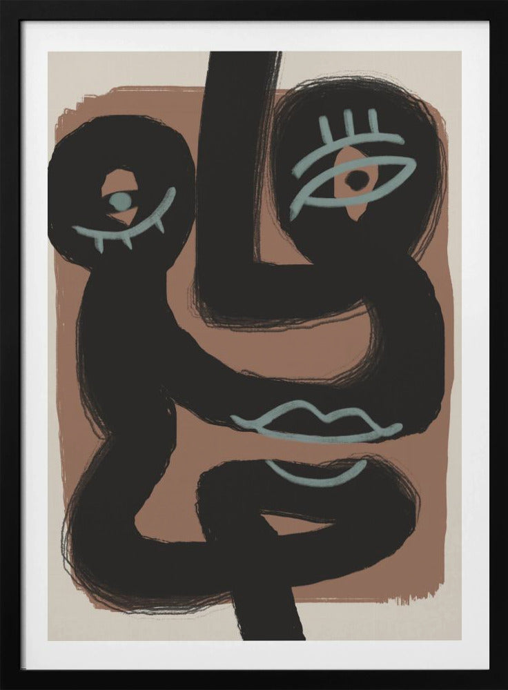 Abstract Black Portrait Pair | Poster