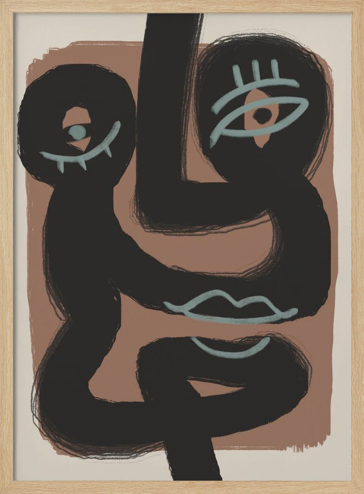 Abstract Black Portrait Pair | Poster